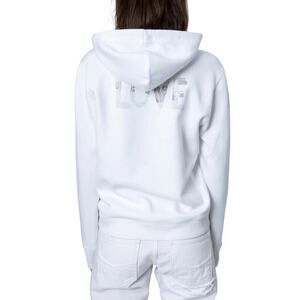 Zadig & Voltaire Love Embellished Cotton Zip Hoodie Size Small - Crystals
